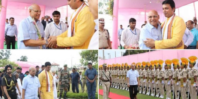 Newly-appointed Tripura governor Ramesh Bais arrives at Agartala