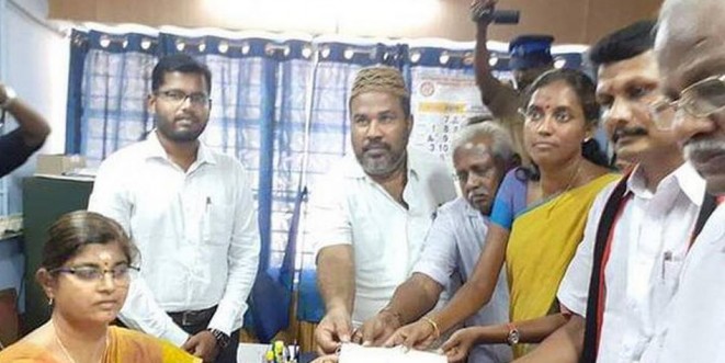 Senthil Balaji files nomination papers