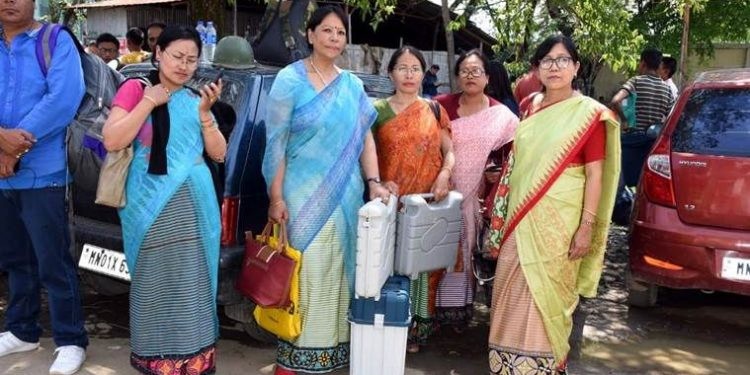 women poll officers man an entire assembly in the state