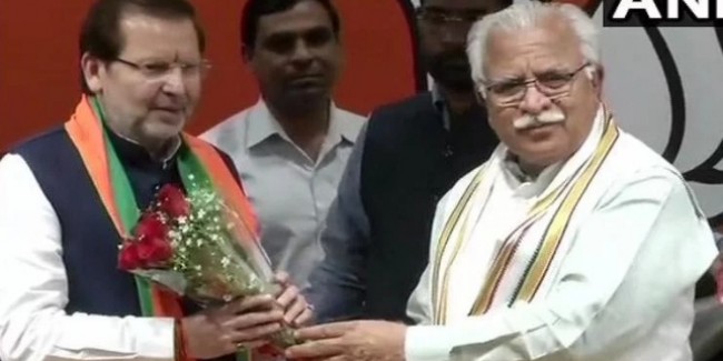 हरियाणा से पूर्व कांग्रेस सांसद अरविंद शर्मा भाजपा में शामिल