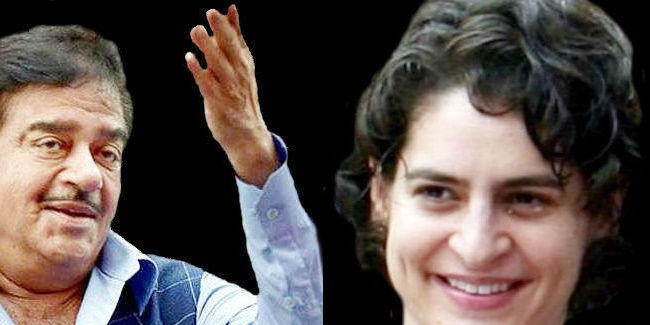 शत्रु ने इंदिरा गांधी से की प्रियंका गांधी वाड्रा की तुलना, कहा- कांग्रेस पार्टी की जिम्मेदारी संभालें
