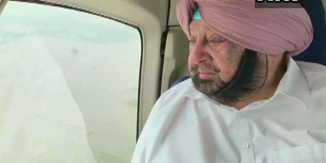 कैप्टन ने किया पटियाला व संगरूर के बाढ़ प्रभावित इलाकों का हवाई सर्वे, राहत कार्यों की समीक्षा की