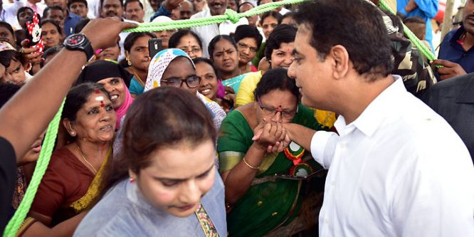 It seemed to be an inaugural day for K T Rama Rao, launches 100 crore project