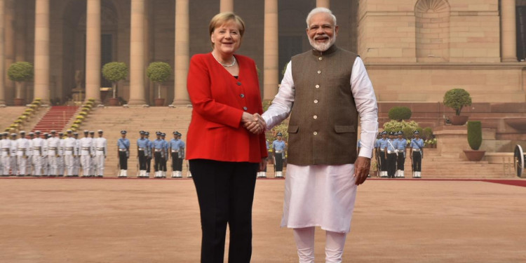 German Chancellor Angela Merkel on two-days Delhi visit