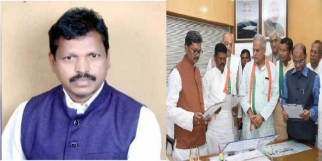 विधानसभा अध्यक्ष डॉ. चरणदास महंत ने राजमन बेंजाम को पद और गोपनियता की शपथ दिलाई.