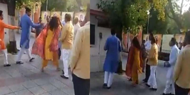 BJP leader Slaps His Wife in Front of Everyone at Party Office
