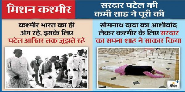 कश्मीर पर सरदार पटेल के अधूरे सपने को अमित शाह ने साकार किया