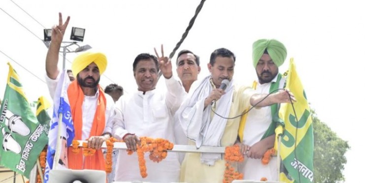 भगवंत मान ने बढ़ाया डीडी शर्मा के चुनाव प्रचार अभियान का मान, कुरुक्षेत्र लोकसभा क्षेत्र में निकाला विशाल रोड शो