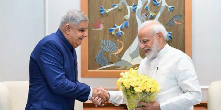 West Bengal Guv Jagdeep Dhankhar meets Narendra Modi