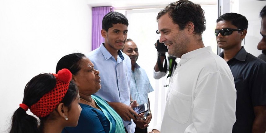 केरल में नर्स राजम्मा से गले मिले राहुल गांधी, जन्म के वक्त अस्पताल में थीं मौजूद