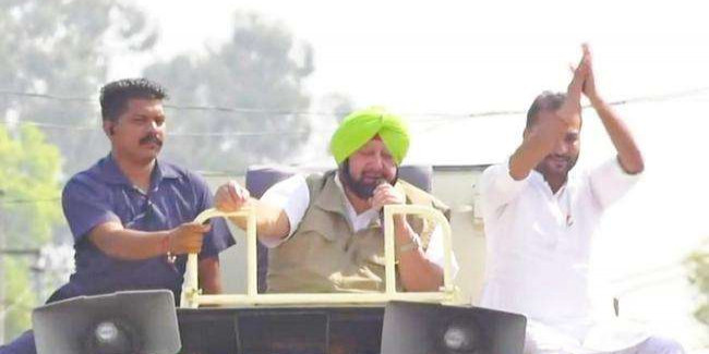 जलालाबाद उपचुनावः सुखबीर के गढ़ में गरजे कैप्टन, रोड शो के जरिये दिखाई ताकत