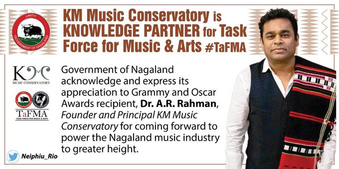A R Rahman’s institute partners with Nagaland government